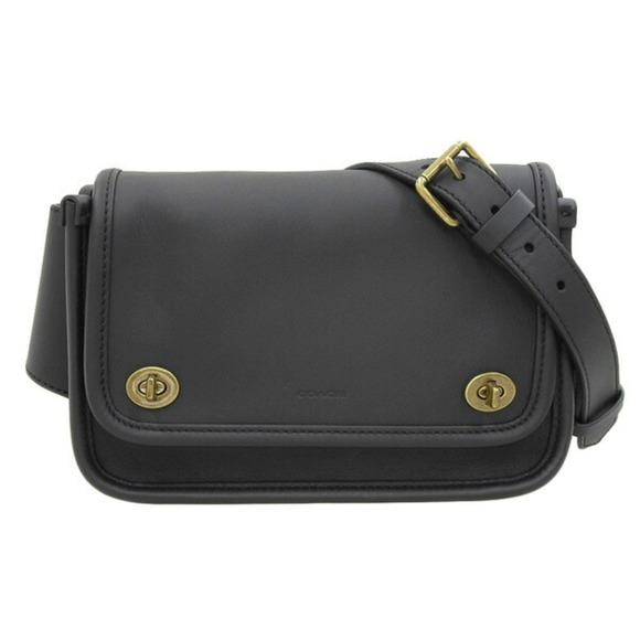 COACH Leather Legacy Lock Bag Waist 70722 Black - Picture 1 of 10